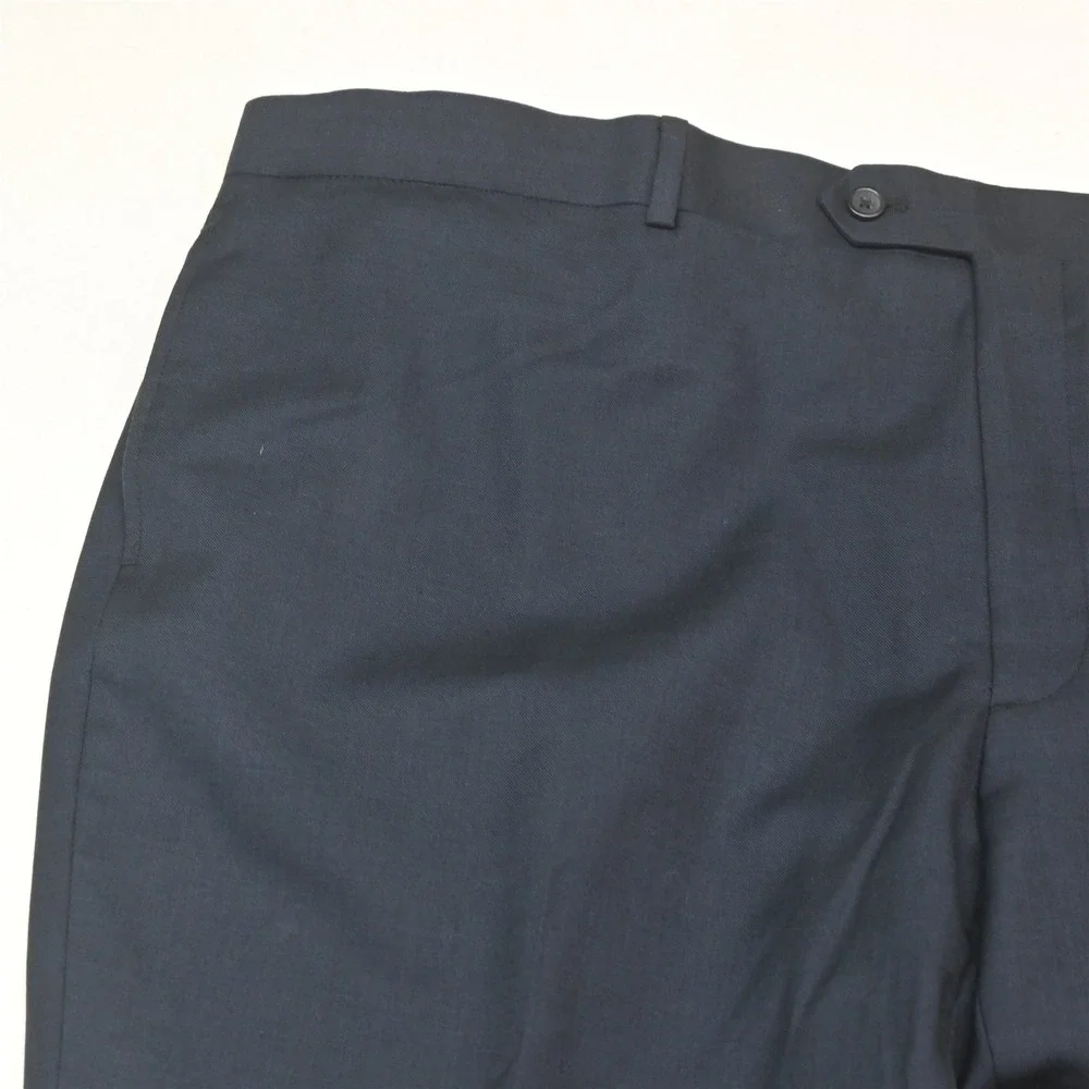 Pronto Uomo 54S 46x30 Blue Sharkskin 100% Wool Mens Jacket Pants Suit
